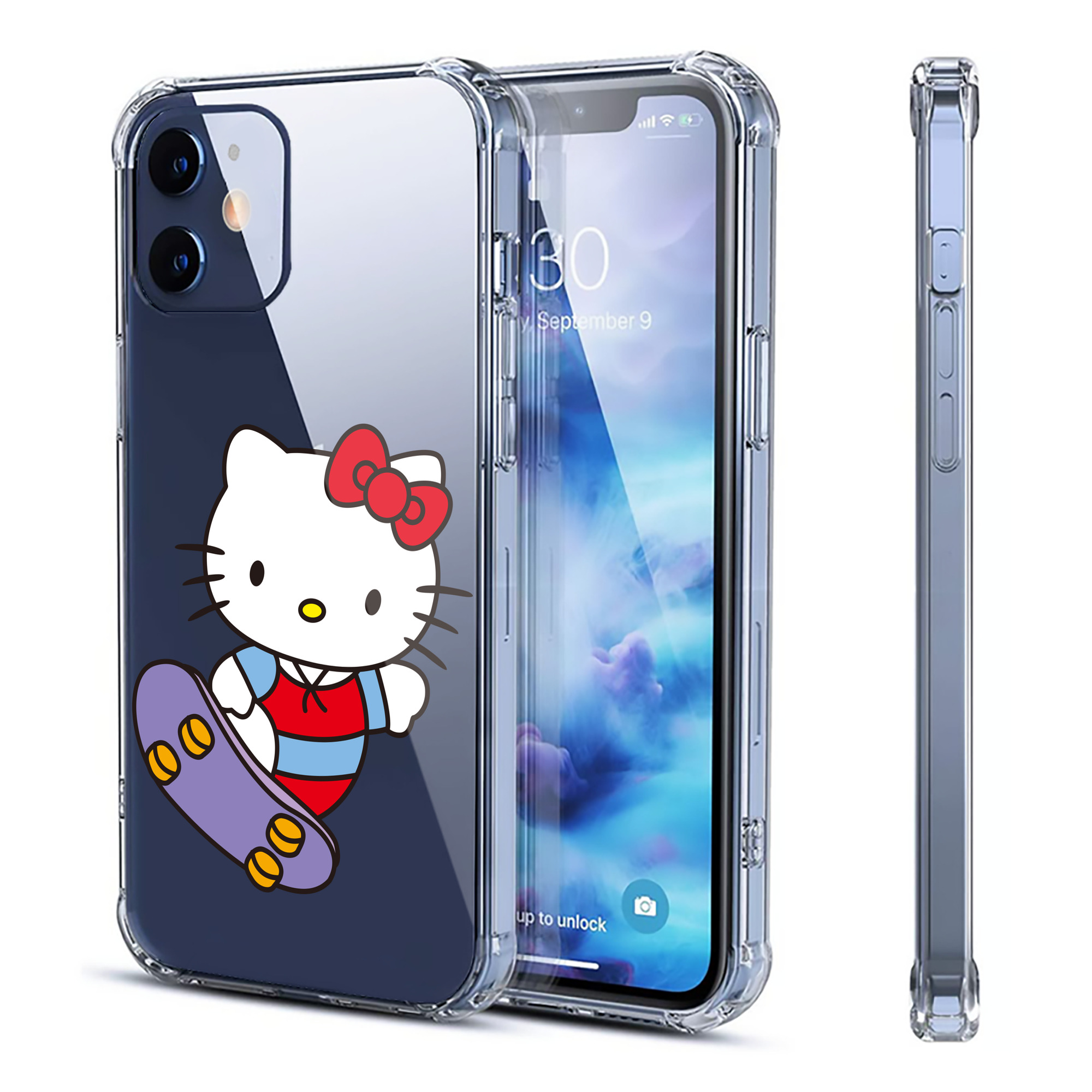 （画像用） Hello Kitty ハローキティ 【iPhone 12シリーズ対応】透明スマホケース（クリアソフトケース）